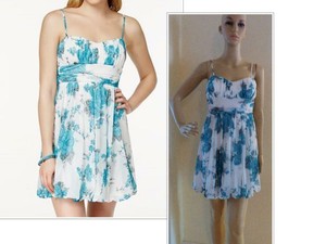 69-00-Speechless-Juniors-039-Floral-Print-Bubble-Hem-Dress-Ivory-Turquoise