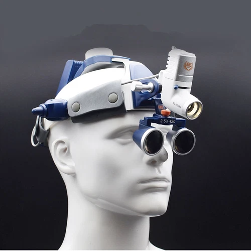 2.5X Binocular Magnifier Medical Loupes + 5W LED Dental Headlight KD-205AY-2
