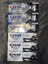 6 xCrest 3D White Charcoal Toothpaste Whitening Therapy Mint Brilliance Charcoal