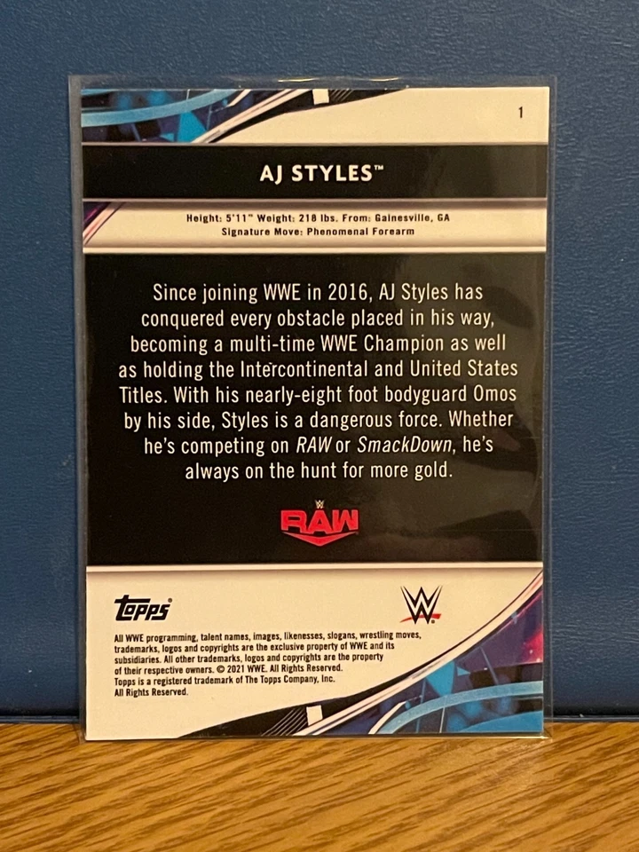 2021 Topps WWE Finest AJ Styles #1 - Image 2 of 2