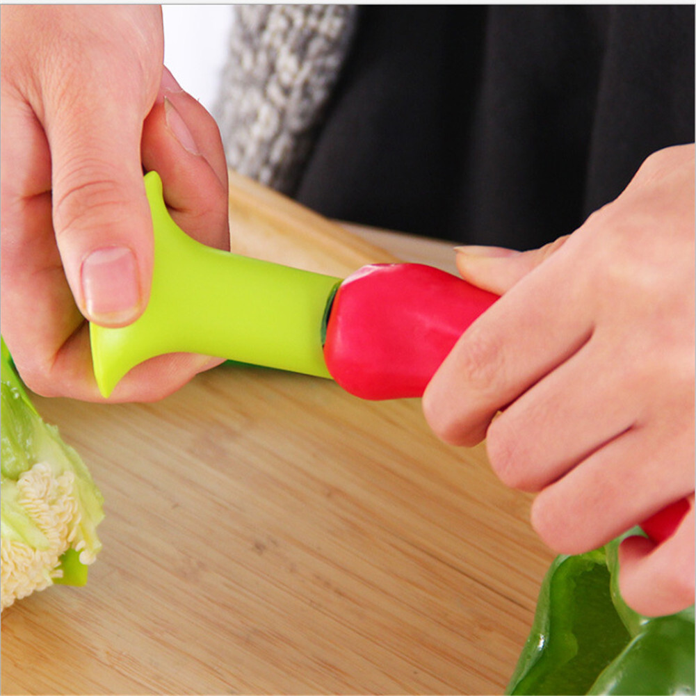 2 Pcs Pepper Cutter Corer Slicer Tools Kitchen Vegetable Tomato Fruit  Random