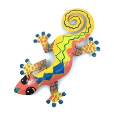 Gecko Lizard Collectible 8" Tropical Indoor Outdoor Metal Art FMM 