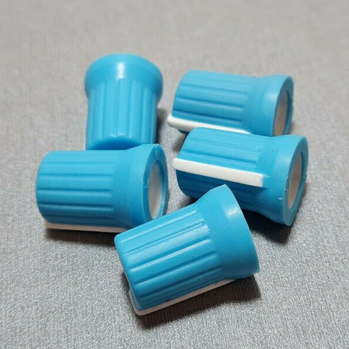 5PCS 15x20mm Sky Blue Rubber Knob for D-Shaft 6MM Pot - Picture 2 of 4