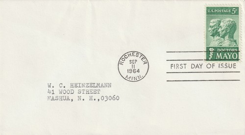 U.S. Scott #1251 FDC - Doctors Mayo Issue - Sept. 11,1964 - 5c - Picture 2 of 4