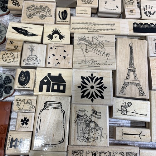 Huge LOT of 210 Wood Rubber Stamps~Stampin’ Up Mix Lot Bulk Misc Assortment - Picture 10 of 14