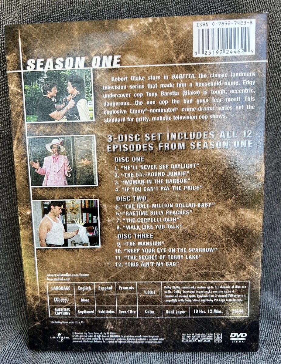Baretta Robert Blake, ￼ - Season One, New DVDs ￼Original Case