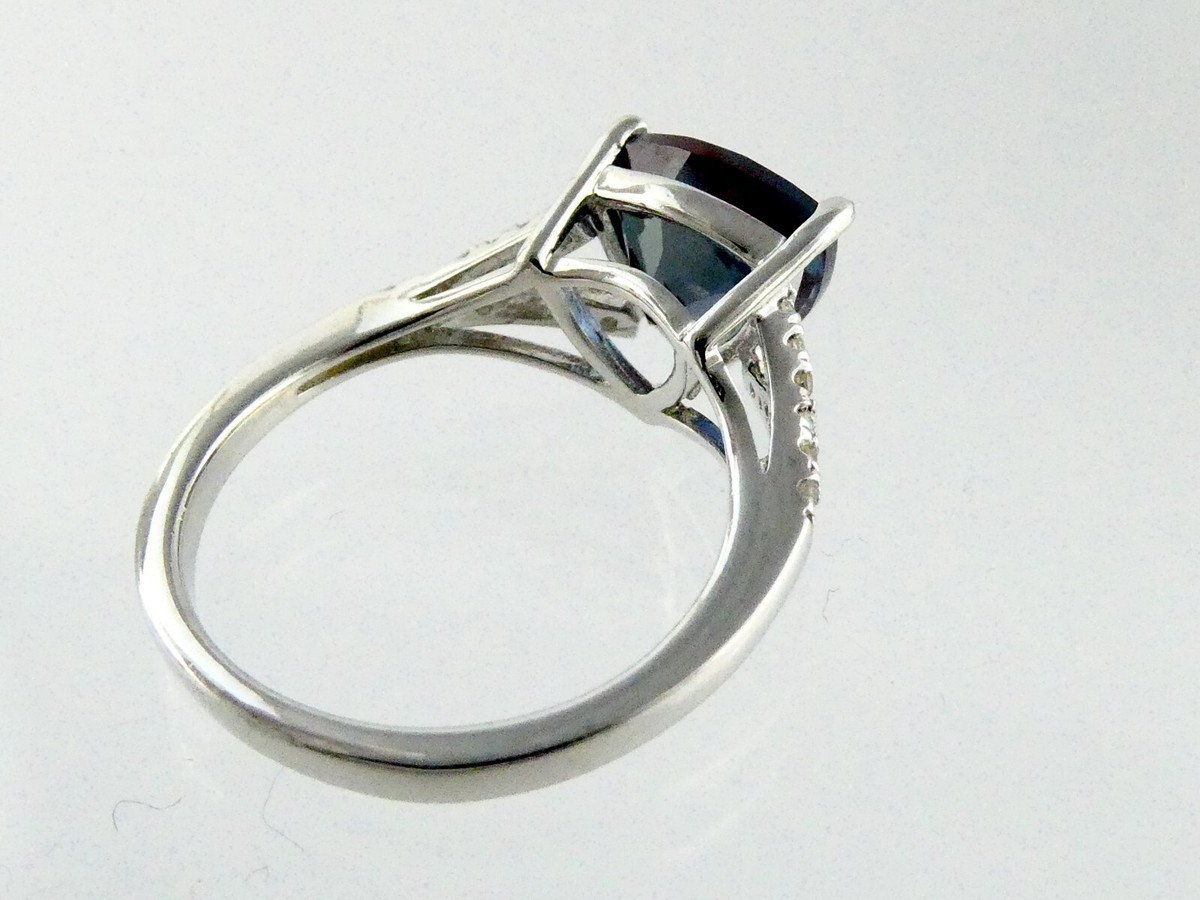 DK Color Change Lab Created Sapphire and Zircon Halo Ring DK Color Change Lab Created Sapphire and Zircon Halo Ring