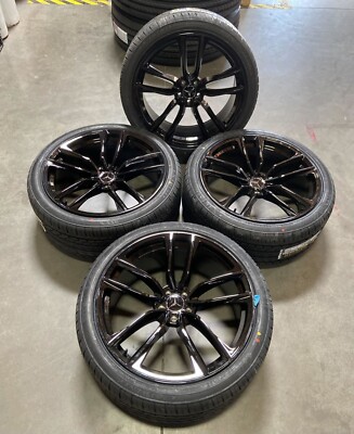20'' Gloss Black Wheels W/Tires Fits Mercedes E, S, CLS, SLK Class
