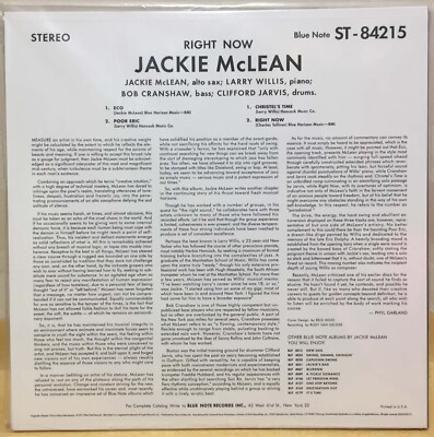 jackie McLean - right now! / Music Matters 33RPM Blue Note Jazz LP