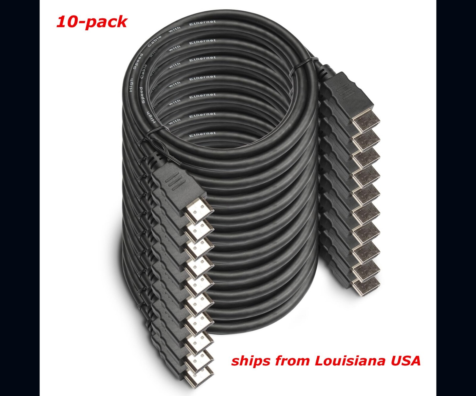 6ft HDMI Cable 10-Pack High Speed 2.1 8K 4K HDR for Gaming TV PC Xbox-image