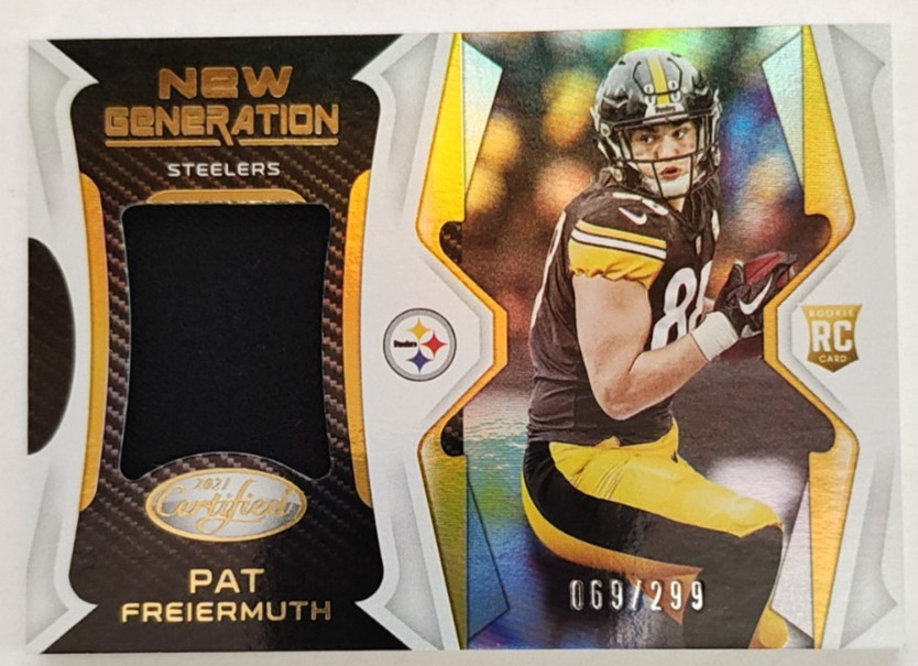 Pat Freiermuth Panini National Treasures Rookie Dual Materials #32 Jersey Number Red