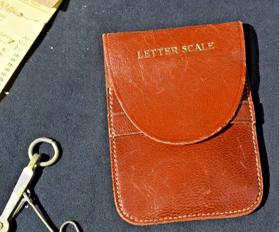 Vintage Pocket Postal Letter Hand Held Scale Postage COMPLETE w/RATE