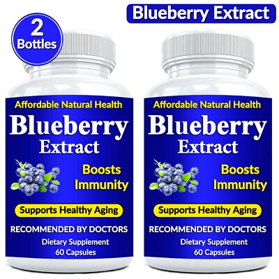 Wild Blueberry Extract Whole Fruit 10,000 mg Strength NON-GMO/Gluten 120 Count