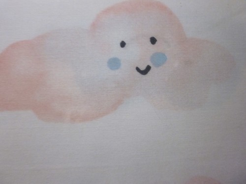 Pottery Barn Kid Rainbow Shower Cloud &Qn Sheet Embroidered Smiling Cloud Pillow - Picture 7 of 21