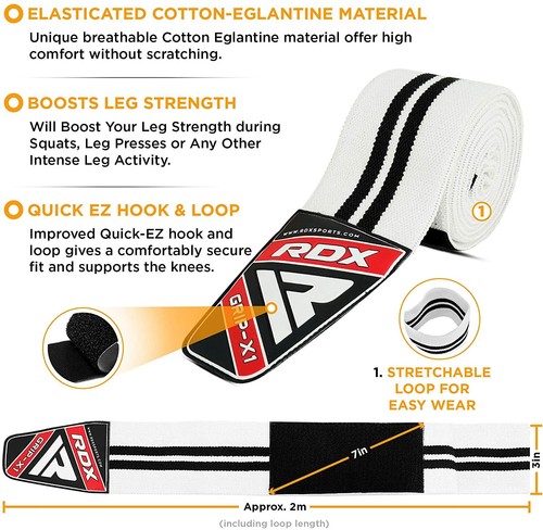 Knee Pads MMA by RDX, Lifting Straps, Knee Sleeves Weightlifting, Gym Knee Wraps - Picture 35 of 90