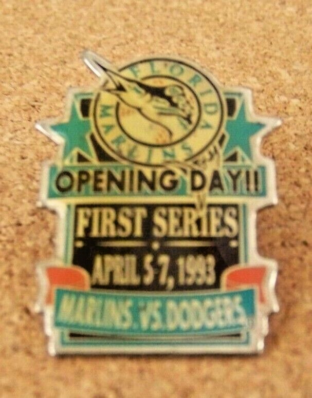1993 Florida Marlins vs LA Dodgers Opening Day First Series Pin c40463  