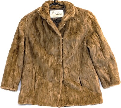 HOUSE OF FURS Leon Bluvband Short LIGHT BROWN MINK Coat Red Dawn Vintage  Fur