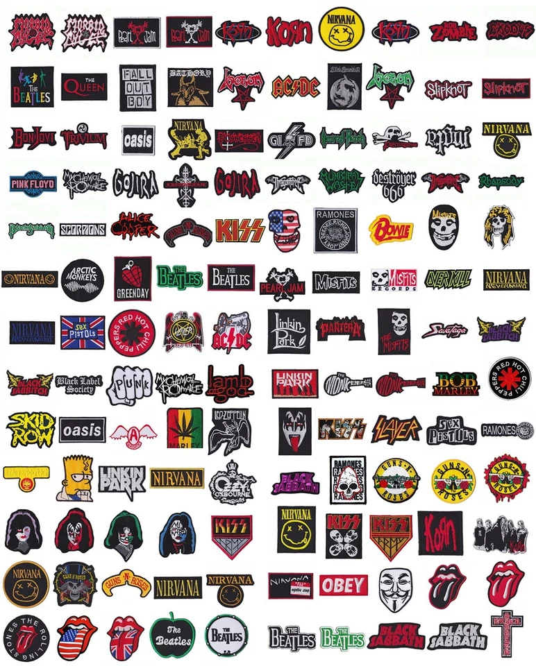 Wholesale Lot Rock Music Mix Band Sew Iron On Embroidery Applique Patch Random - Image 2 of 4
