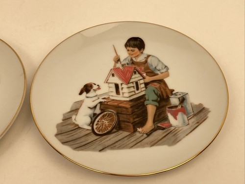 2 Norman Rockwell Museum Collection Plates 6.5" Memories & A Dollhouse for Sis - Picture 3 of 6