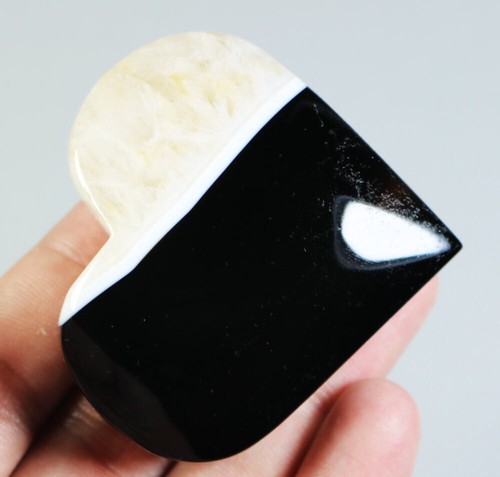 Natural Beautiful Orca Agate With Quartz Crystal Palm Stone Heart Reiki Healing - Picture 3 of 9