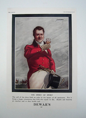 Original Magazin Werbung Dewar's Whisky Spirit of the Sport Tatler Magazin 1927