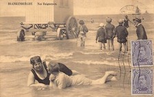 L133 Belgium 1922 Blankenberghe Nos Baigneuses Beach vintage postcard