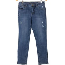 Jag Women's Girlfriend Jeans Sz 6 (30 X 29) Distressed Cotton Stretch Med Wash