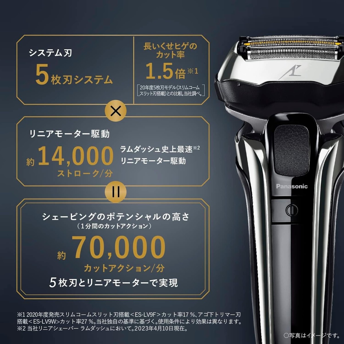 Panasonic LAMDASH PRO ES-LV9W-S Shaver 5 Blades Washable w
