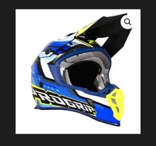 CASCO PRO GRIP 2022 FUORISTRADA MOTOCROSS ENDURO  BLU GIALLO FLUO BIANCO