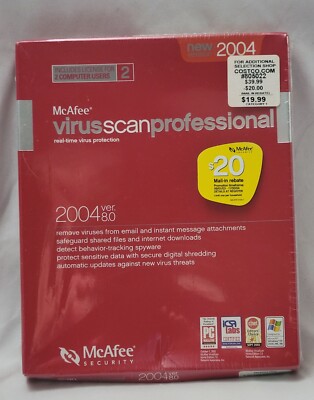 2004 MeAfee Virus Scan Professional New Factory Sealed, Protects Against Viruses