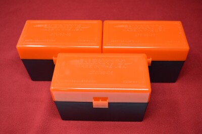 3 x 30-06 / 270 BERRY AMMO BOXES 50 RNDS OF STORAGE ( ORANGE COLOR )
