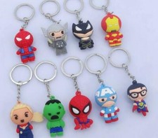 lot 20pcs cartoon Anime mix cute PVC Keychain Key Chain Girls boy Keyring gifts