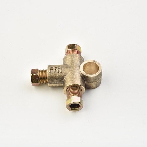 3 Way Brake T Piece Tee With 3 Male Nuts-Short Union Metric M10 3/16 Pipe 10mm - Picture 5 of 12