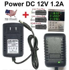 Tested 12V 1.2A AC/DC Adapter Power Supply Charger with 5.5x2.1mm 3 DC Plug