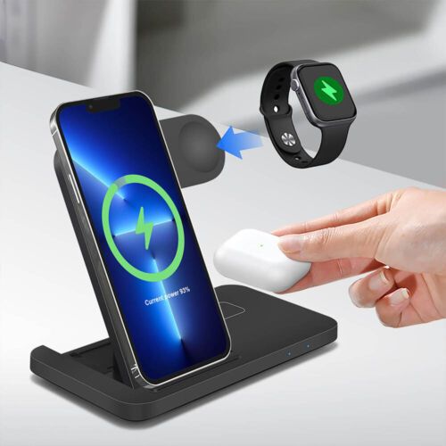 15W 3in1 Wireless Charging Station Dock For Apple Watch Air Pods iPhone 13 12 - Picture 5 of 19