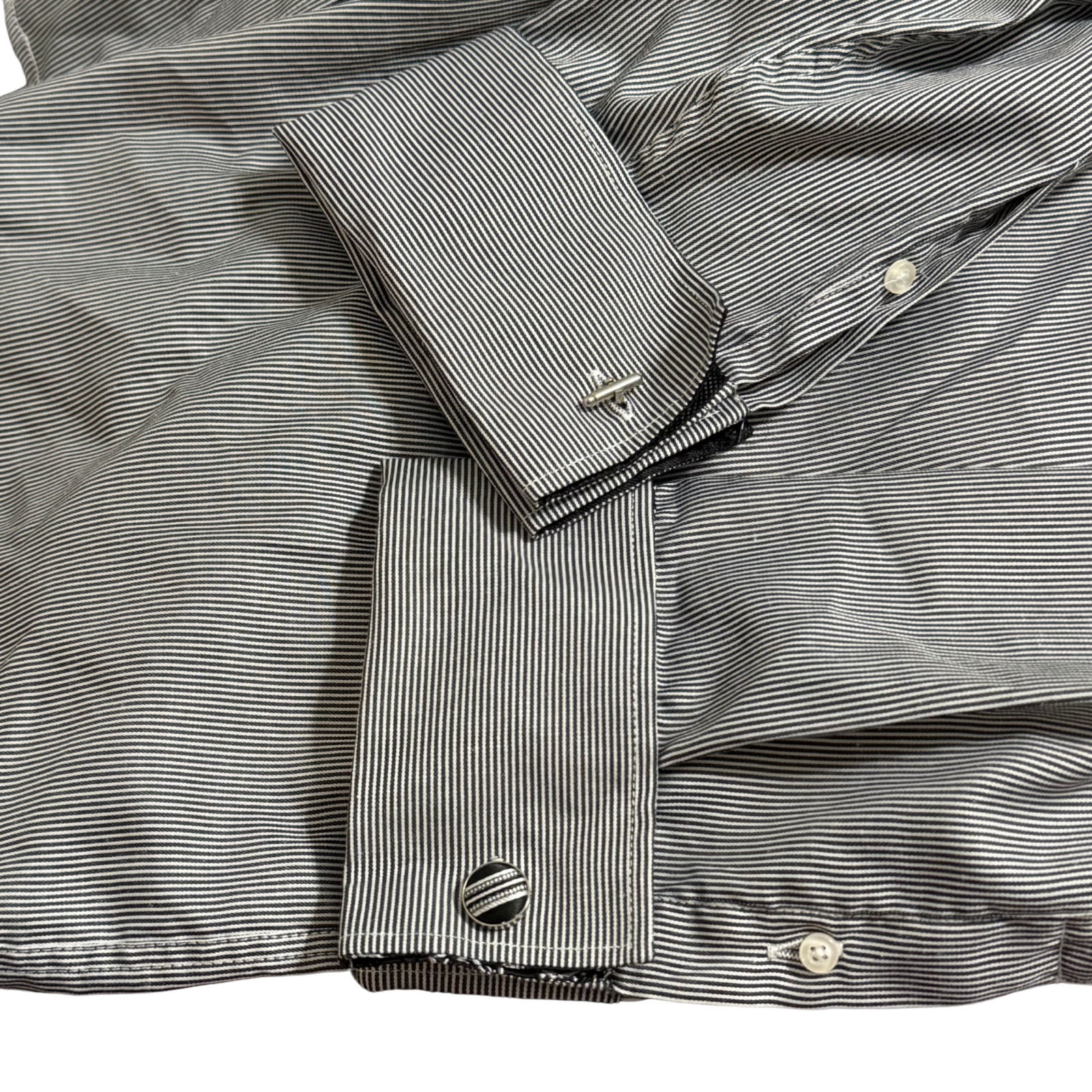 Statement Confidence Mens Black White Striped But… - image 7