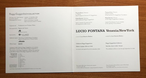 LUCIO FONTANA Invito alla mostra al museo Guggenheim di Venezia e New York 2006 - Picture 2 of 3