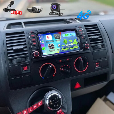 128G Für VW T5 Multivan Transporter Touareg DVR Android14 Autoradio GPS Navi RDS