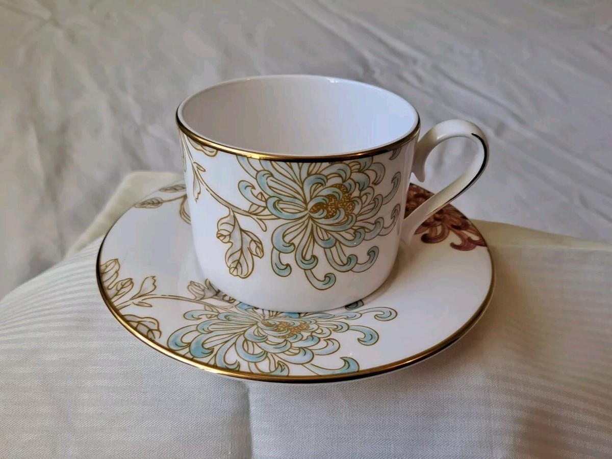 Marchesa By Lenox Painted Camellia Can Cup And Saucer Set NWT