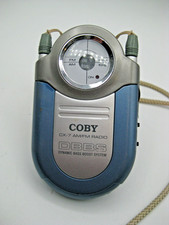 Coby CX-7 Mini AM/FM Pocket Radio with DBBS Portable with Belt Hook
