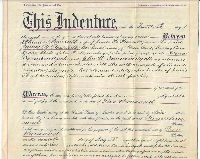 3 New York Documents, 1877 Glen Cove Mortgage, 1917 & 1918 Oyster Bay Tax Levy