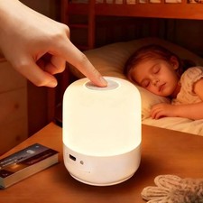 Portable Baby Night Light, 3 Colors Egg Light for Nursery, Mini Bedside Table La