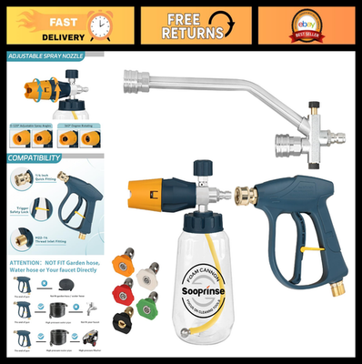 #ad #ad Pressure Washer Foam Cannon amp; Short Gun Dual Connector Snow Soap Attachment 5 $105.99