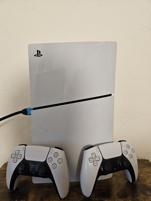 Sony PS5 Slim Digital Edition 1TB Spielekonsole - Weiß + 2 Controller 