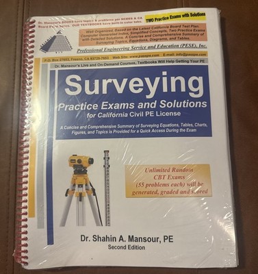 California PE Surveying Practice Exams & Solutions by Dr. Shahin Mansour 2nd Ed