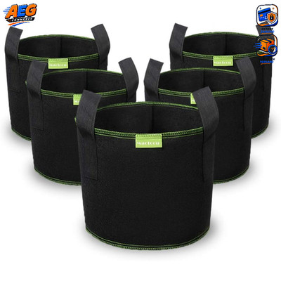 Pflanzbeutel Grow Tasche Atmungsaktiv 5x 40L für Gemüse Blumen Pflanzen Garten