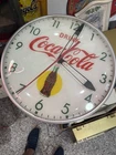 Vintage 1950's Coca Cola Lighted Pam Electric Clock 15"  Bottle In Sun WORKS  !!