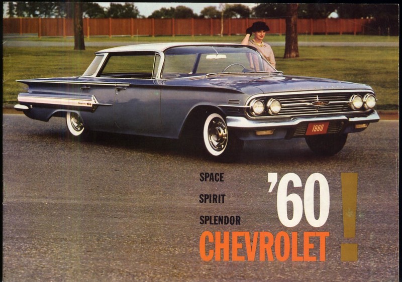 1960 Chevrolet sales brochure Corvette Corvair Impala Bel Air Biscayne, wagons