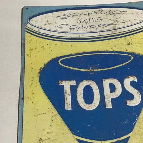 Letrero vintage de tops de metal dulce tabaco - Imagen 7 de 9