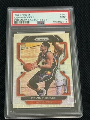 2021-22 Panini Prizm Devin Booker #203 Pandora Prizm 110/150 PSA 9 Suns